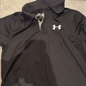 Under Armour Black and Gray Polo Shirt for Men
